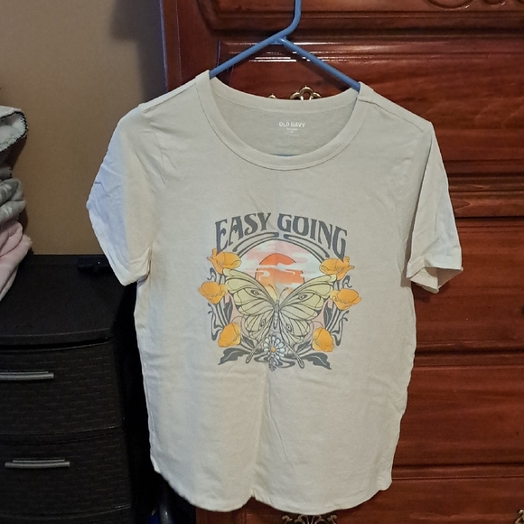 Old Navy Cream Graphic Tee LAST CALL - Picture 1 of 2